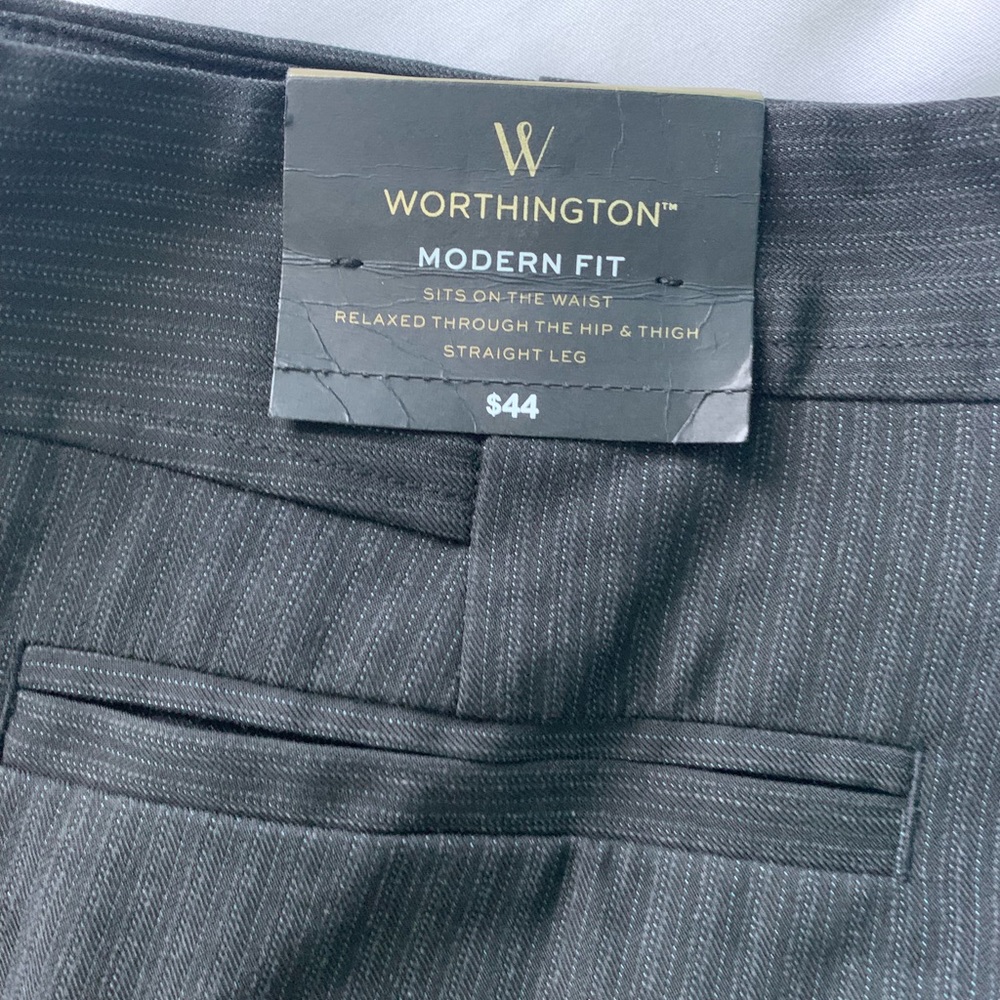 Worthington Black Pinstripe Slacks